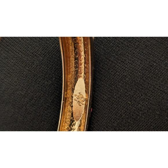 Jiu Long Xing Candy Apple Red Enamel Turtle Hinged Clamper Bangle Bracelet - Picture 4 of 7